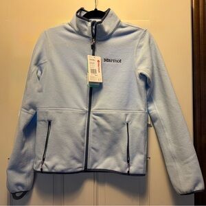 Marmot Tide Blue, Blue/Grey Logo Tag and Trim